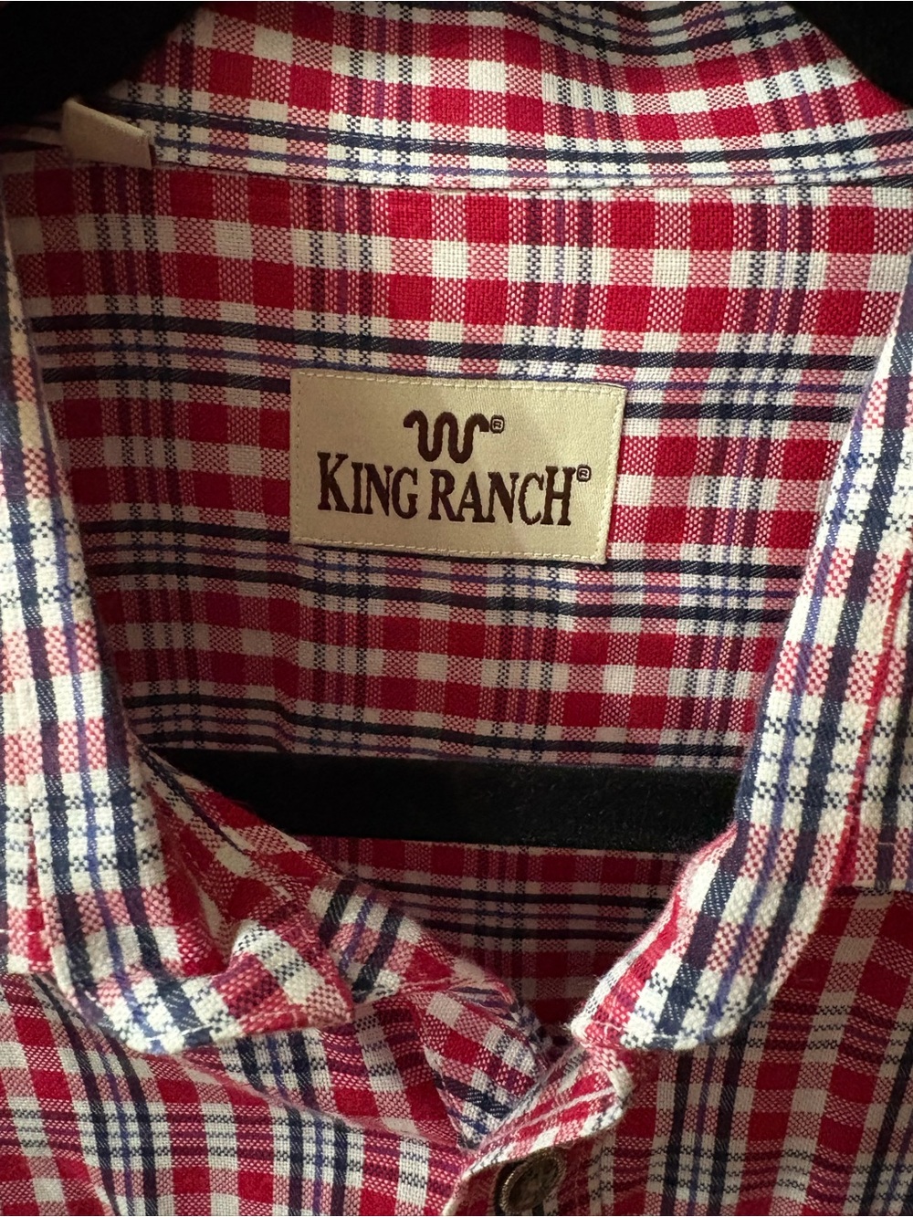 King Ranch Men's Red & Blue Plaid Button-Down Shirt